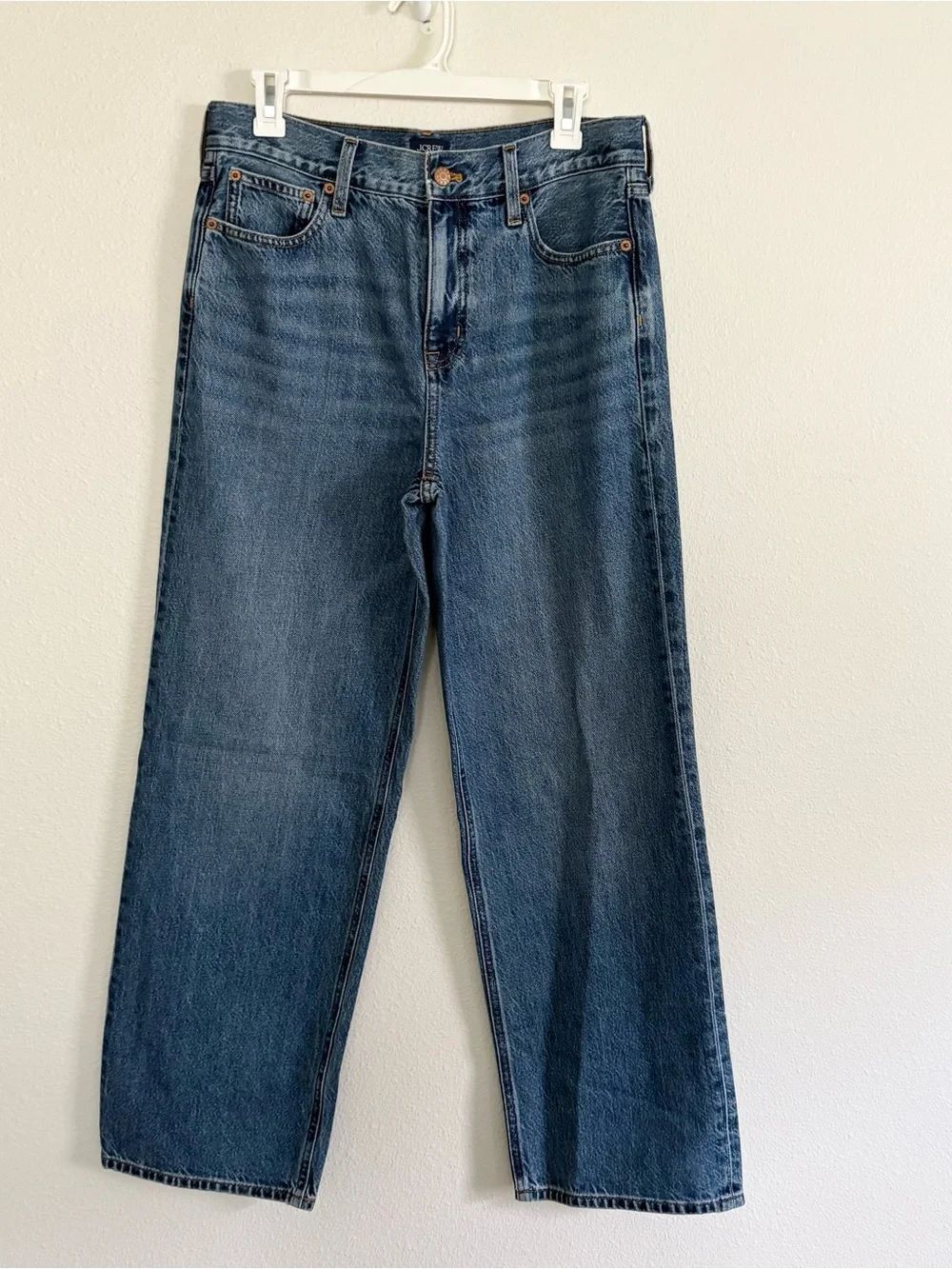 J.Crew 90s Vintage Baggy Blue Denim Jeans 100% Cotton Womens Size 28T